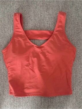 Janela Bay Salmon Coral V-Neck Keyhole Back Tankini Swim Top